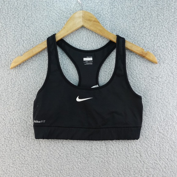 Nike Pro Women's M Sports Bra Black Racerback Dri-FIT Activewear Gym Workout - Picture 1 of 2